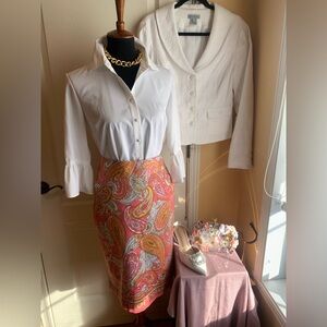 NWOT Charter Club Paisley A-Line skirt